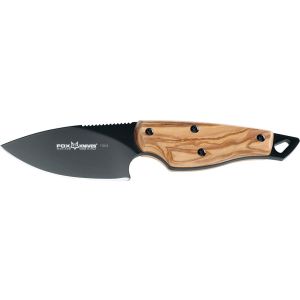 Cuchillo FOX EUROPEAN HUNTER 1504 OL hoja de acero N690Co tipo drop-point de 8,5 cm y empuñadura de olivo de 11,5 cm