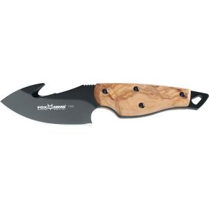 Cuchillo FOX EUROPEAN HUNTER 1505 OL hoja de acero N690Co tipo drop-point de 8,5 cm y empuñadura de olivo de 11,5 cm