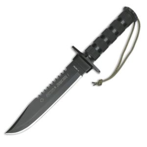 Cuchillo AITOR JUNGLE KING I NEGRO con hoja de acero inox X42 de 20
