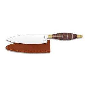 Cuchillo + Funda cuero madera Hoja de 15 cm