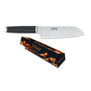 Cuchillo SANTOKU TOKISU hoja Damasco