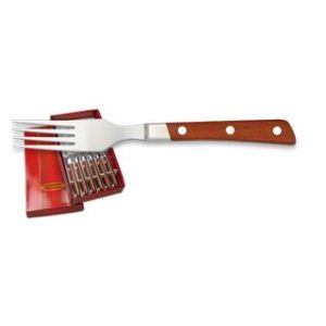 Tenedor rojo chuletero brillo POM 