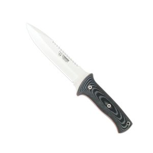 Cuchillo Cudeman 177-M TORNADO hoja de acero MoVa 1.4116 de 15 cm y empuñadura de micarta negra separador rojo de 12 cm