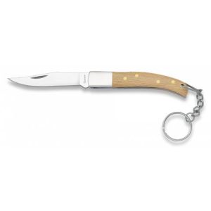 Navaja con hoja de acero 3Cr13MoV de 6.00 cm y empuñadura de Madera Natural de 7.40 cm