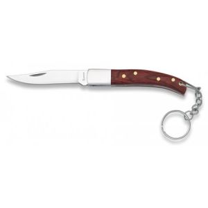 Navaja con hoja de acero 3Cr13MoV de 6.00 cm y empuñadura de estamina Roja de 7.40 cm