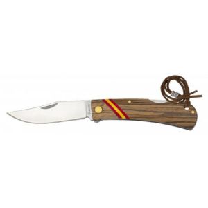 Navaja España con hoja de acero 3Cr13Mov de 8.00 cm y empuñadura de Madera Zebra de 10.30 cm