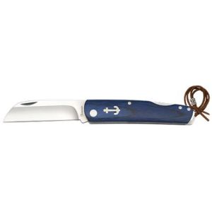 Navaja Marinera con hoja de acero Inox 3Cr13Mov de 7.50 cm y empuñadura de Madera azul de 10.30 cm