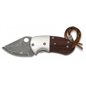 Navaja con hoja de acero Damasco 73 Capas de 4.50 cm y empuñadura de Madera de 7.00 cm