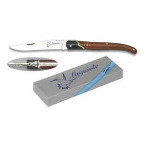 Navaja Laguiole-Lujo con hoja de acero 3Cr13Mov de 9.00 cm y empuñadura de estamina/Roja de 10.70 cm