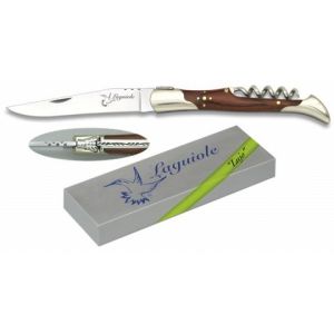 Navaja Laguiole-Lujo con hoja de acero 3Cr13Mov de 9.50 cm y empuñadura de estamina/Rojo de 10.70 cm