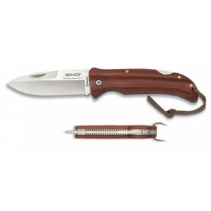 Navaja Iguazu con hoja de acero 3Cr13Mov de 9.00 cm y empuñadura de estamina/Rojo de 11.50 cm