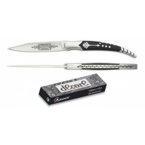 Navaja decore con hoja de acero 3Cr13Mov de 8,8 cm y empuñadura de ABS de 11,2 cm