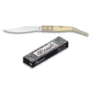 Navaja decore con hoja de acero 3Cr13Mov de 8,5 cm y empuñadura de ABS de 10,6 cm