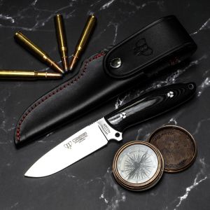 Cuchillo Cudeman 255-M SUTHER hoja de acero Bóhler N-690Co de 10 cm y empuñadura de micarta negra pulida de 11,5 cm