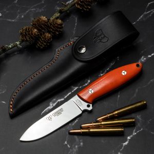 Cuchillo Cudeman 256-J CORBETT hoja de acero Bóhler N-690Co de 10 cm y empuñadura de G-10 naranja con separador negro de 11,5 cm