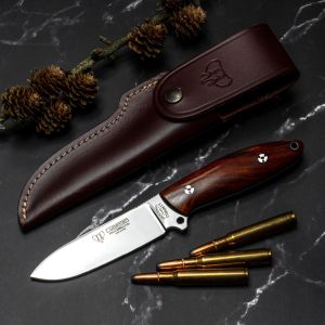 Cuchillo Cudeman 256-K CORBETT hoja de acero Bóhler N-690Co de 10 cm y empuñadura de cocobolo pulido de 11,5 cm