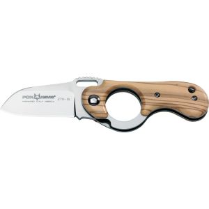 Navaja Italiana FOX ELITE 270 OL con hoja de acero Böhler N690Co de 5,5 cm y empuñadura de madera de olivo de 8,5 cm