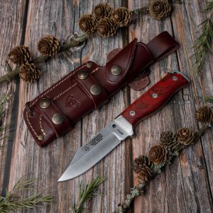 Cuchillo Cudeman 295-K MT-1 hoja de acero Böhler N-695 de 11 cm y empuñadura de madera de cocobolo de 11,5 cm