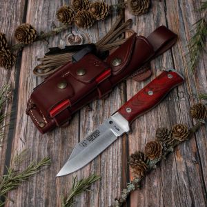 Cuchillo Cudeman 295-KC MT-1 MT-1 hoja de acero Böhler N-695 de 11 cm y empuñadura de madera de cocobolo de 11,5 cm