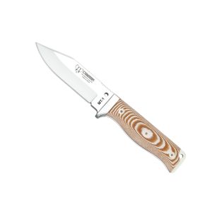 Cuchillo Cudeman 295-X-K* MT-1 funda de KYDEX hoja de acero MoVa 1.4116 de 11 cm y empuñadura de micarta marrón de 11,5 cm