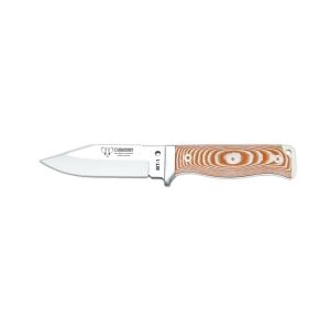 Cuchillo Cudeman 295-XC* MT-1 hoja de acero inoxidable MoVa 1.4116 de 11 cm empuñadura de micarta marrón de 11,5 cm funda de cuero