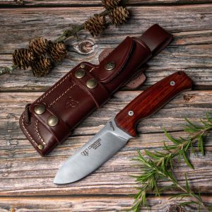 Cuchillo Cudeman 298-K FAB I hoja de acero Böhler N-695 de 11 cm y empuñadura de madera de cocobolo de 12,5 cm