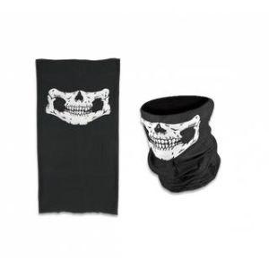 Braga cuello fina negra con calavera