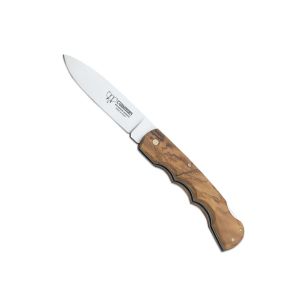 Navaja Cudeman 334-L hoja de acero MoVa 1.4116 de 8 cm y empuñadura de madera de olivo satinado de 10,5 cm