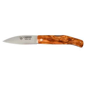 Navaja Cudeman 344-L Delta de estilo pallesa con hoja de acero Molibdeno Vanadio de 8,5 cm y empuñadura de madera de olivo de 11 cm