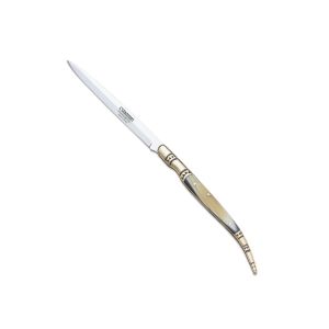 Navaja Cudeman estilete 401-A hoja de acero 420 de 11 cm y empuñadura de Cuerno de toro de 13,5 cm