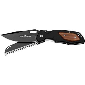 Navaja italiana multiherramienta FOX MULTY HUNTER 2 con hoja de acero N690Co de 9 cm con empuñadura de aluminio anodizado y cocobolo de 11 cm