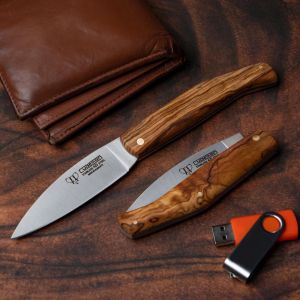 Navaja Cudeman Solsona 443-L hoja de acero 420 de 9 cm y empuñadura de madera de olivo de 11 cm