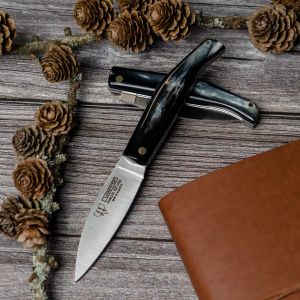Navaja Cudeman Solsona 444-A hoja de acero 420 de 8 cm y empuñadura de cuerno de toro de 10 cm