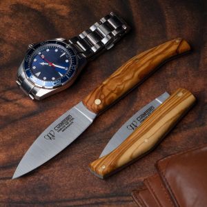 Navaja Cudeman Solsona 444-L hoja de acero 420 de 8 cm y empuñadura de madera de olivo de 10 cm
