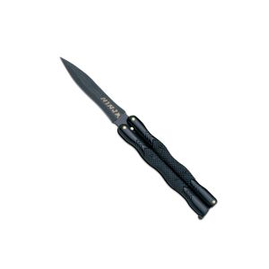 Navaja Cudeman abanico de caza 506-P hoja de acero inox 420 lacado en negro de 8,5 cm y empuñadura de zamak y ABS negro de 12 cm
