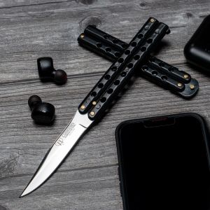 Navaja Cudeman abanico de caza 508-N hoja de acero inox 420 de 9 cm y empuñadura de zamak bañado color negro de 12 cm