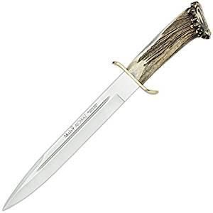 Muela Cuchillo ALCARAZ-26S hoja de acero MoVa de 26 cm y empuñadura de asta de ciervo.