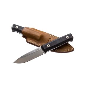 Cuchillo italiano LIONSTEEL B40 GBK con hoja de acero Sleipner de 9,8 cm y empuñadura de madera de G-10 negro de 12,5 cm