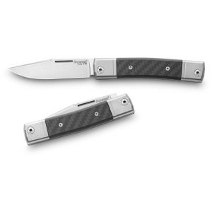 Navaja italiana LIONSTEEL BM1 CF bestman con hoja de acero M390 de 7,1 cm y empuñadura de fibra de carbono