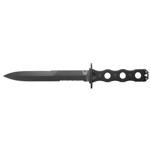 Daga Benchmade SOCP 185SBK con hoja de acero CPM 3V de 18.0 cm y empuñadura de G-10 de 11.8 cm