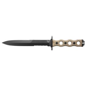 Daga Benchmade SOCP 185SBK-1 con hoja de acero CPM 3V de 18.0 cm y empuñadura de G-10 de 11.8 cm