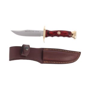 Muela Cuchillo de caza BW-10 con hoja de acero inoxidable MoVa de 10 cm y empuñadura de madera de coral.