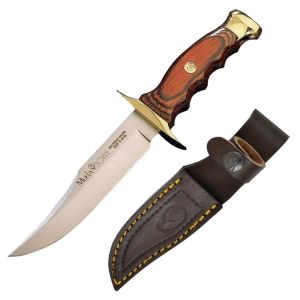 Muela Cuchillo de caza BW-14 con hoja de acero inoxidable MoVa de 14 cm y empuñadura de madera de coral.