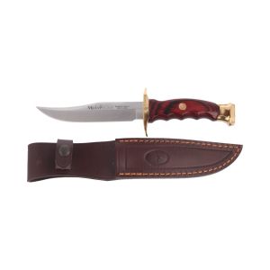 Muela Cuchillo de caza BWF-14 con hoja de acero inoxidable MoVa de 14 cm y empuñadura de madera de coral.