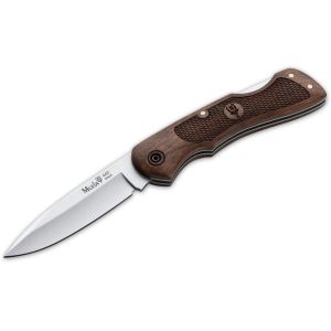 Muela Navaja BX-8LR hoja de acero MoVa de 8 cm y empuñadura de madera coral tallada.