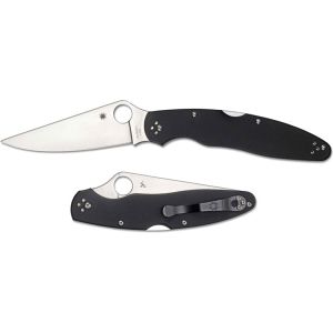 Navaja EDC Spyderco Police 4 C07GP4 con hoja de acero inoxidable K390 de 11,2 cm y empuñadura de G-10 negro de 14,1 cm