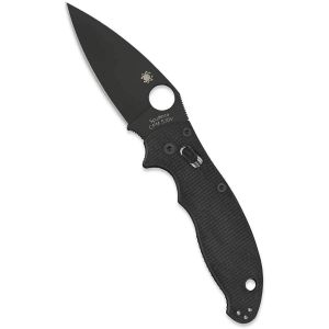 Navaja Spyderco Manix 2 XL C95GP2 con hoja de acero CPM S30V negra de 9,8 cm filo liso y empuñadura de G-10 negro de 13 cm