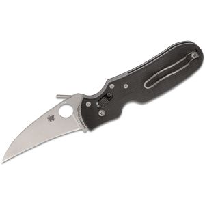 Navaja Spyderco P'kal C103GP con hoja de acero CPM S30V de 7,6 cm filo liso y empuñadura de G-10 negro de 11,1 cm