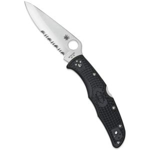 Navaja EDC Spyderco Endura 4 FRN C10PSBK con hoja de acero VG-10 de 9,6  cm filo mixto y empuñadura de FRN negro de 12,7 cm
