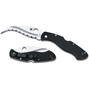 Navaja Spyderco Civilian C12GS con hoja de acero VG-10 de 10,5 cm filo SpyderEdge y empuñadura de G-10 negro de 13,2 cm